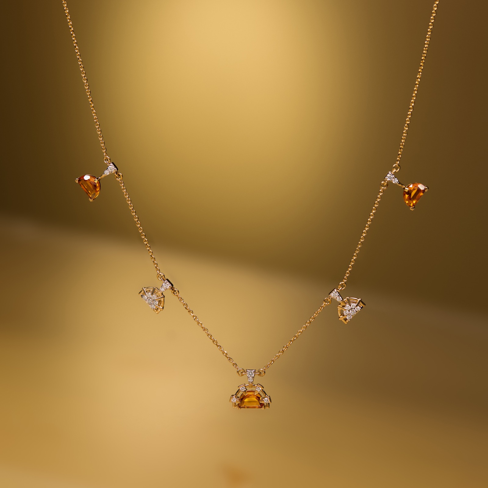 Dawn Blaze Gemstone Station Necklace
