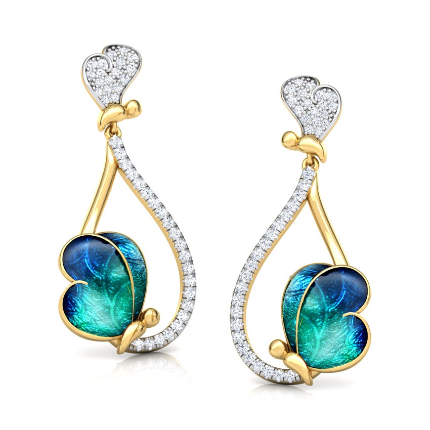 Opulent Butterfly Diamond Drop Earrings