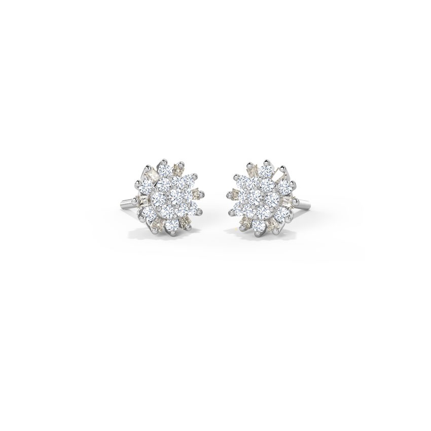 Jaze Cluster Diamond Stud Earrings