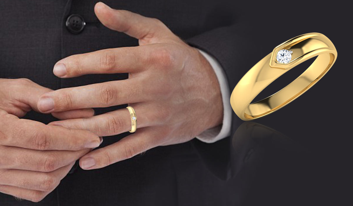 Ted Solitaire Ring For Men | Radiant Diamond Rings | CaratLane