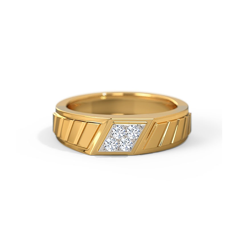 Tanishq 18KT Yellow Gold Diamond Floral Finger Ring