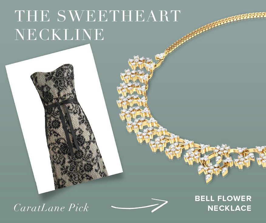 The-Sweetheart-Neckline & Bell Flower Necklace