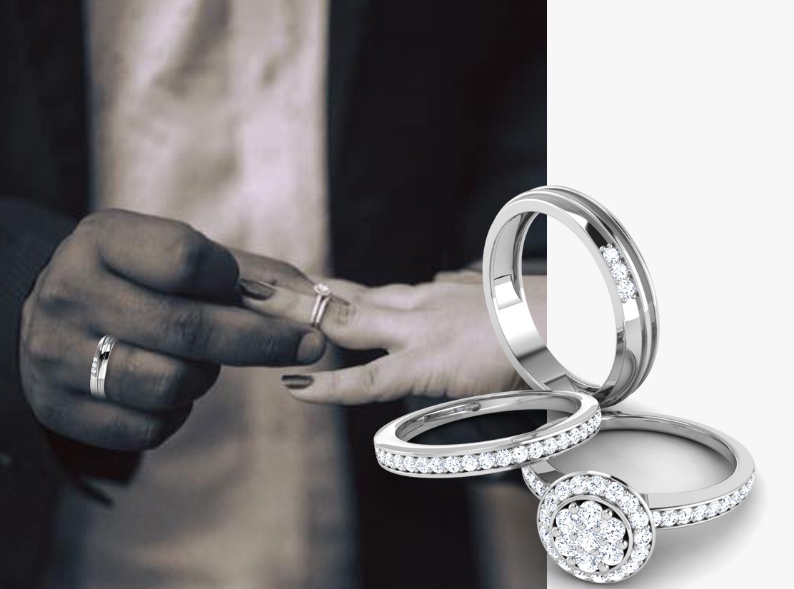 Designer Platinum Diamond Couple Ring JL PT CB 17