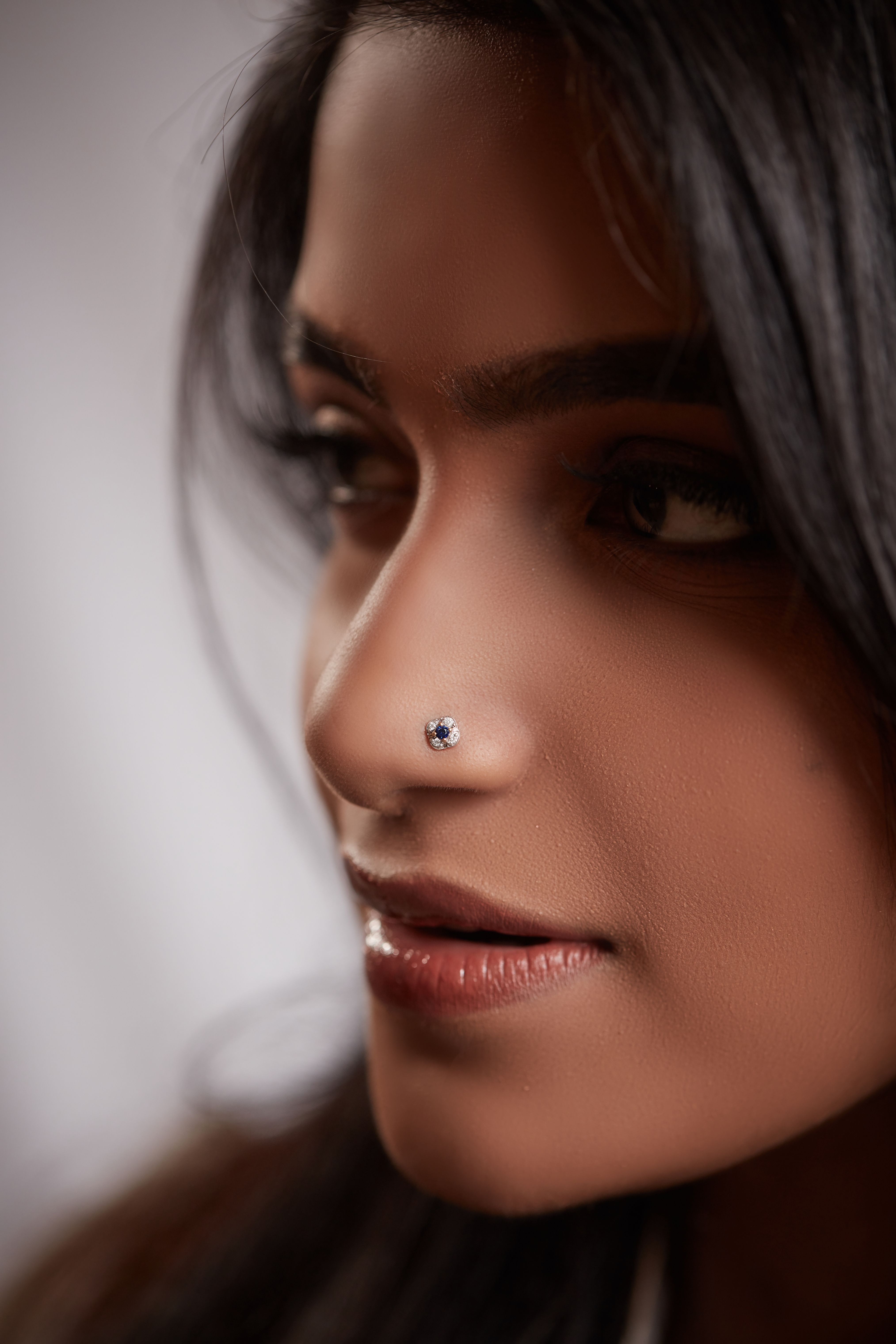 Buy Shaya by CaratLane A Moonlit Dance Nose Pin in 925 Silver online