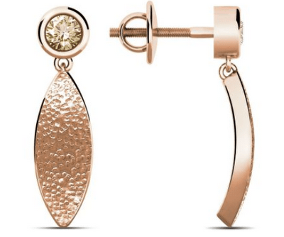 Fall Champagne Diamond Drops, 18K Rose Gold