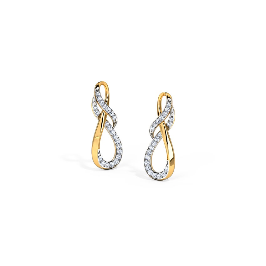 Fryda Inter-Twisted Diamond Stud Earrings