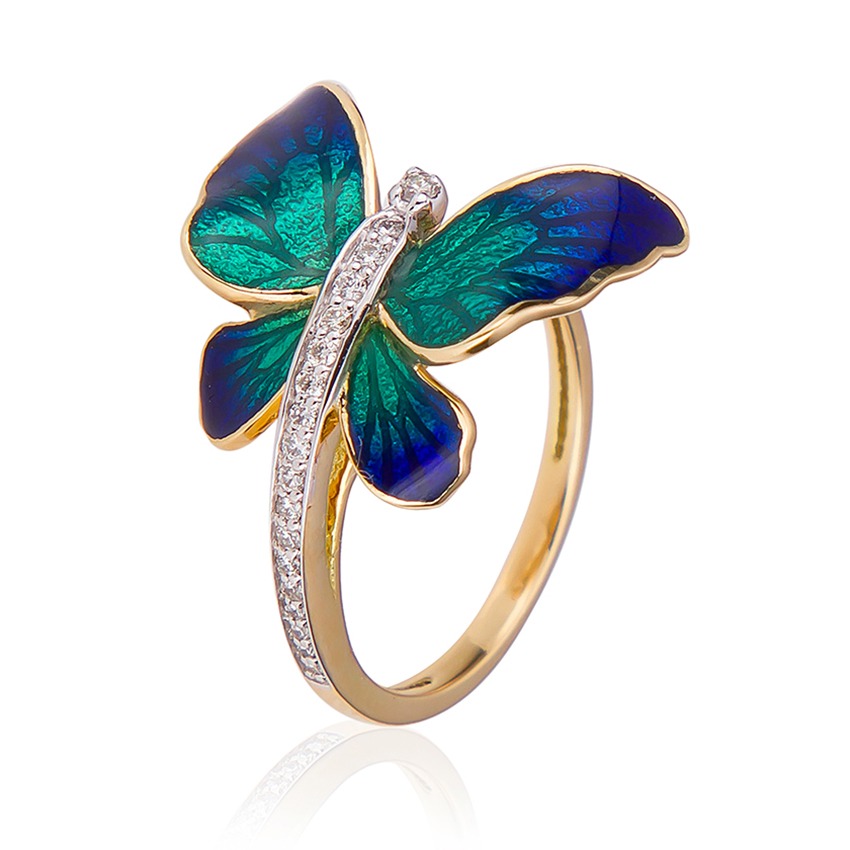 Flare Blue Butterfly Diamond Ring