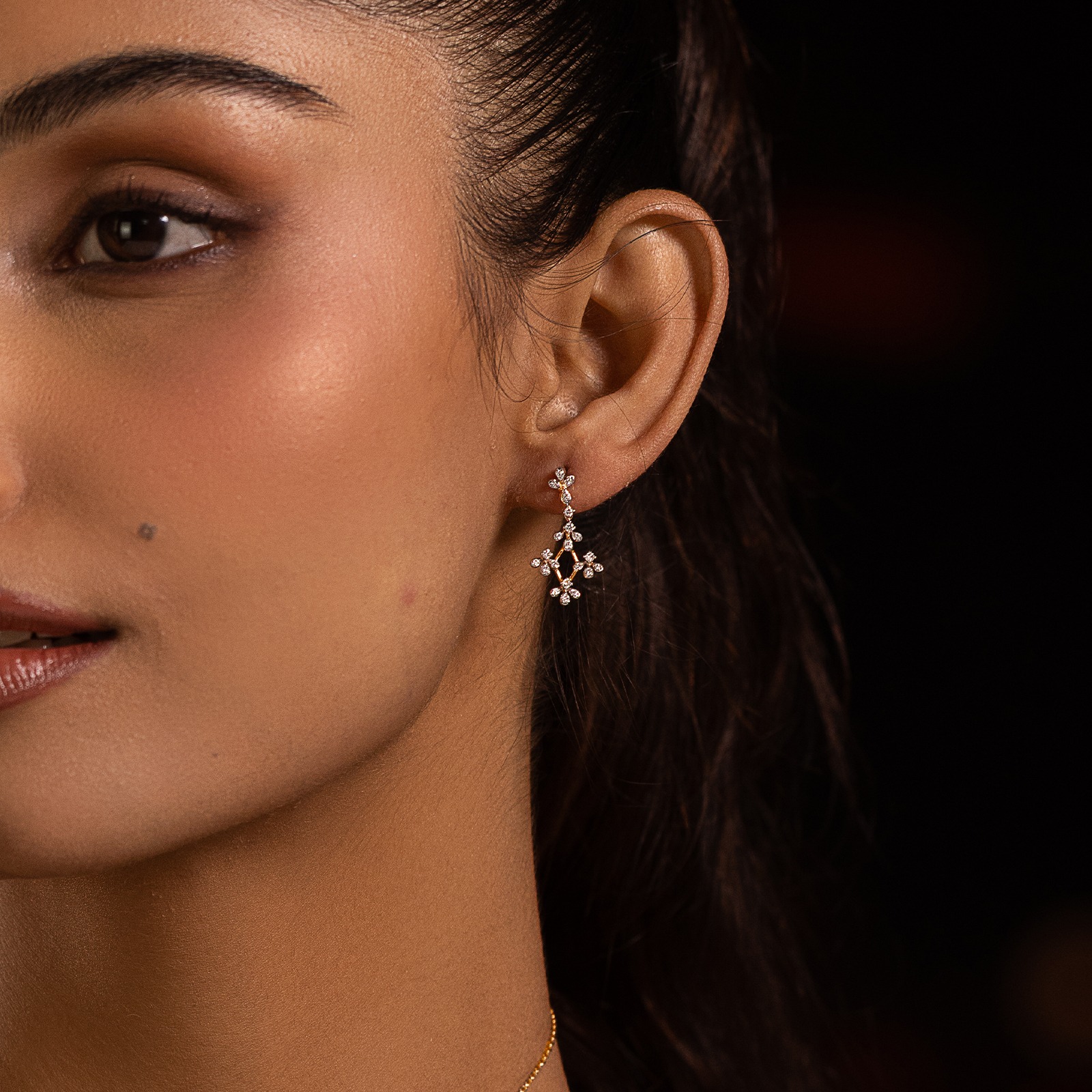 Cascading Elegance Diamond Drop Earrings