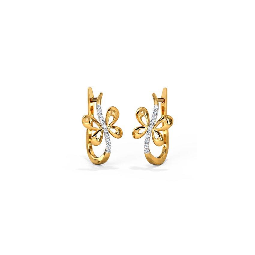 Adeal Butterfly Diamond Hoop Earrings