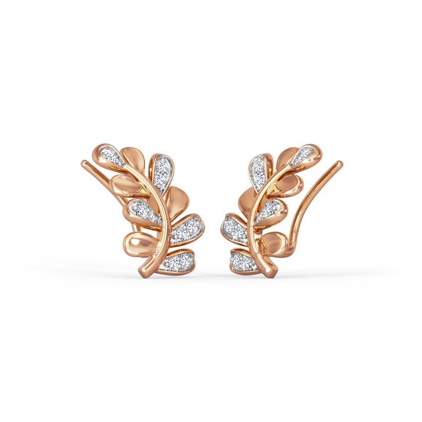 Elowen Leaf Diamond Ear cuffs