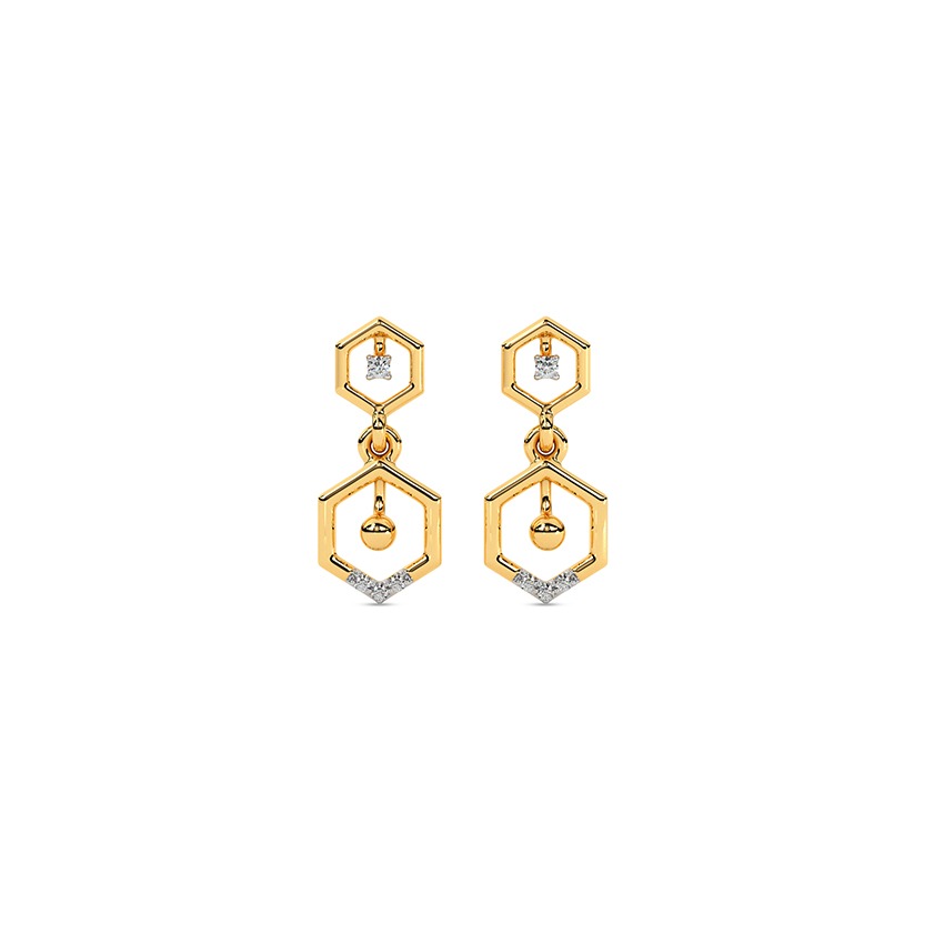 Hexa Sway Diamond Drop Earrings
