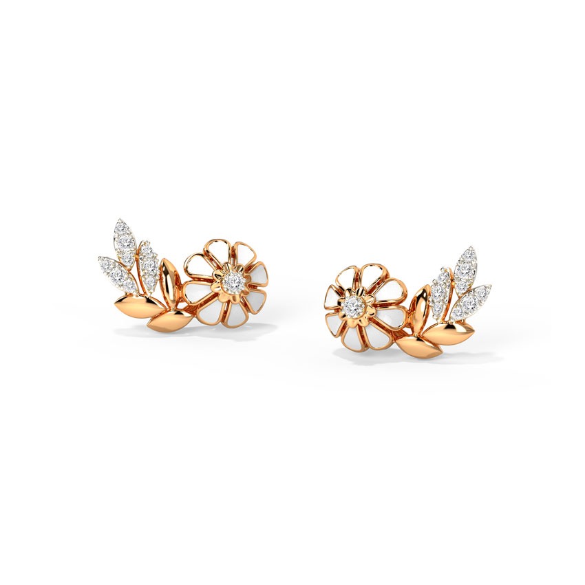 Joyous Floret Diamond Stud Earrings
