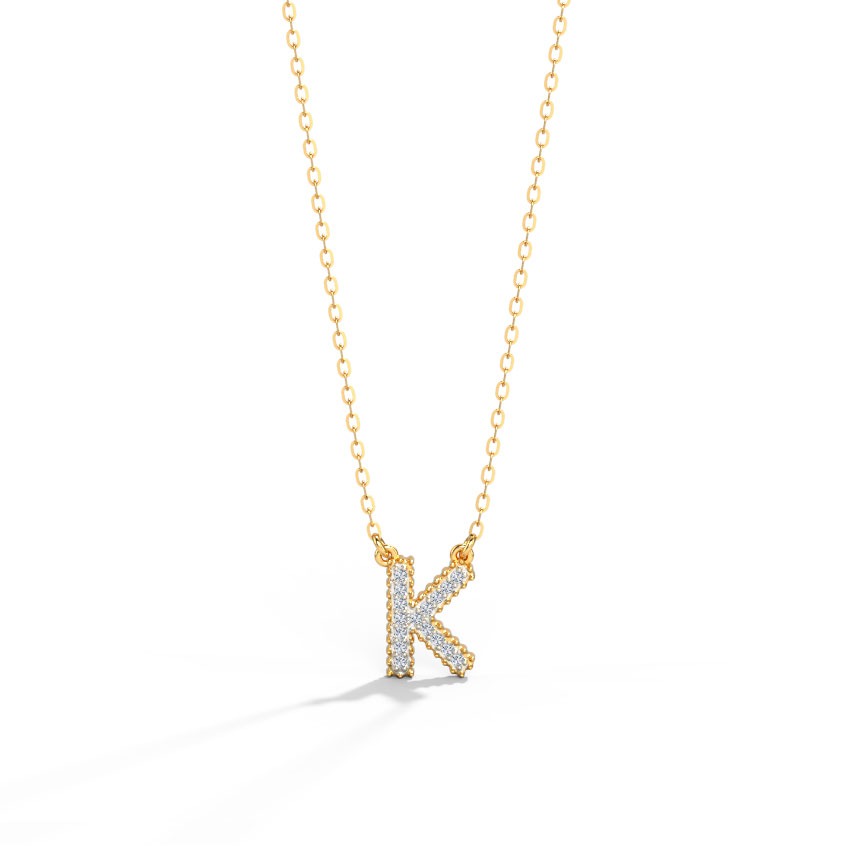 Dazzle Alphabet K Diamond Necklace