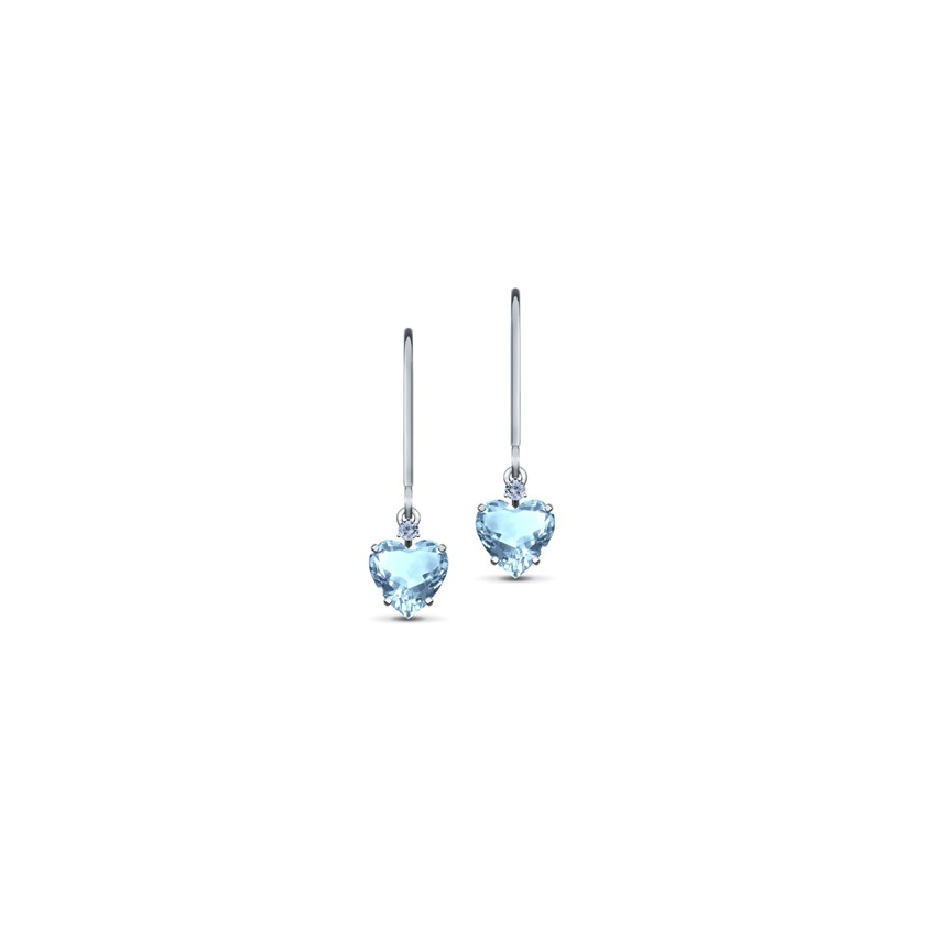 Metro Heart Gemstone Hoop Earrings