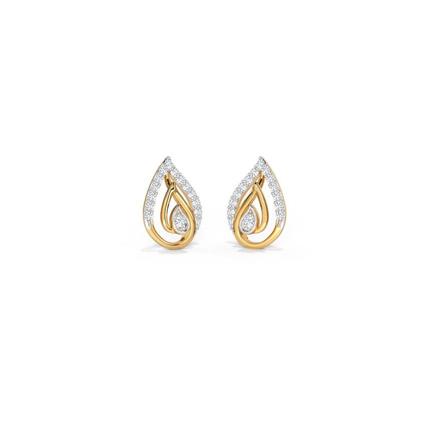 Trickel Diamond Stud Earrings