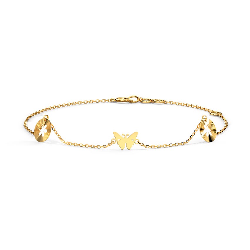 Bloom In Butterfly Gold Chain Bracelet