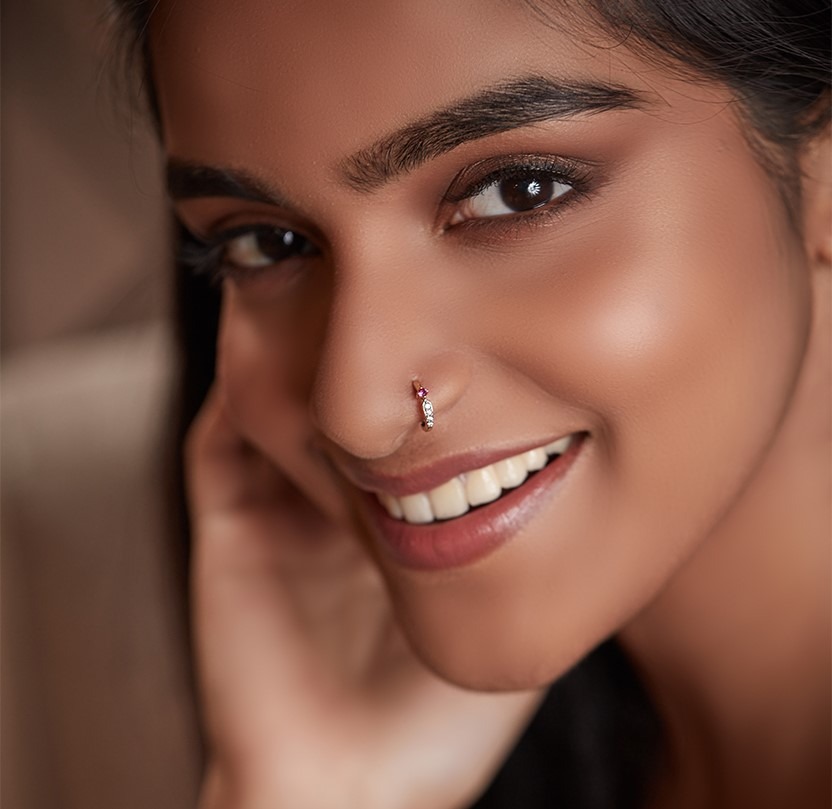 Temple Nose Pin | Buy Silver Temple Nose Pin Jewellery Online