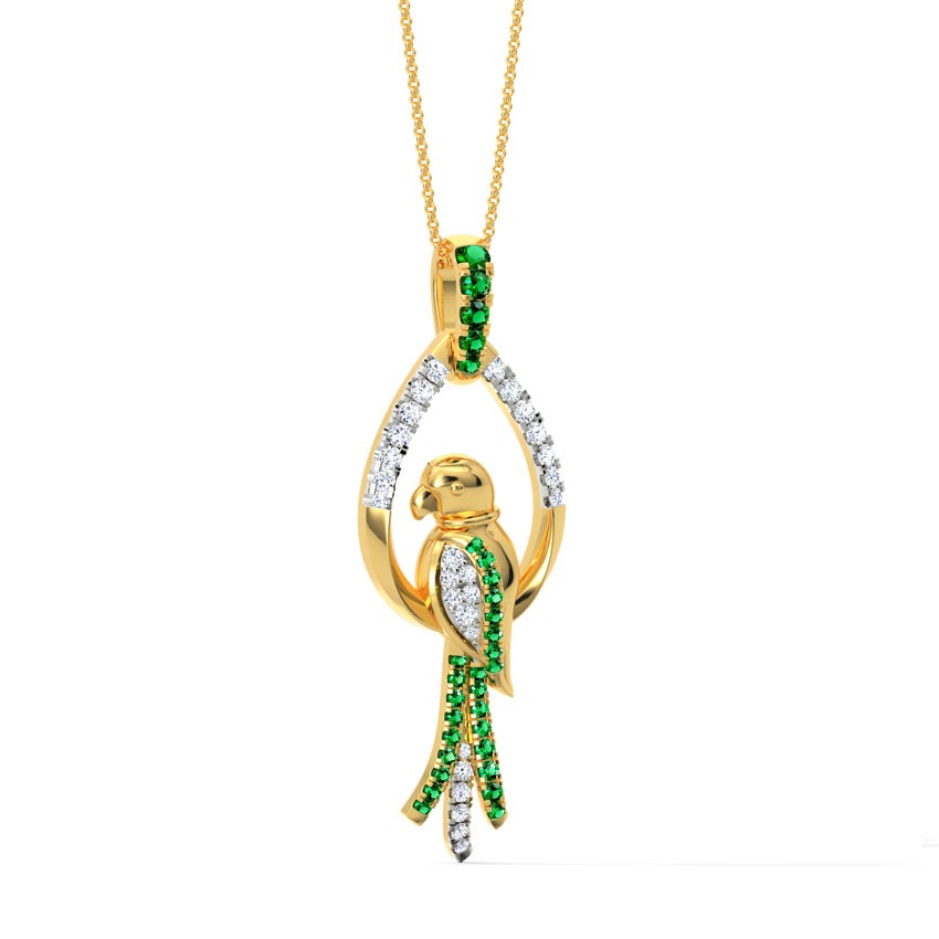 Adorable Parrot Gemstone Pendant