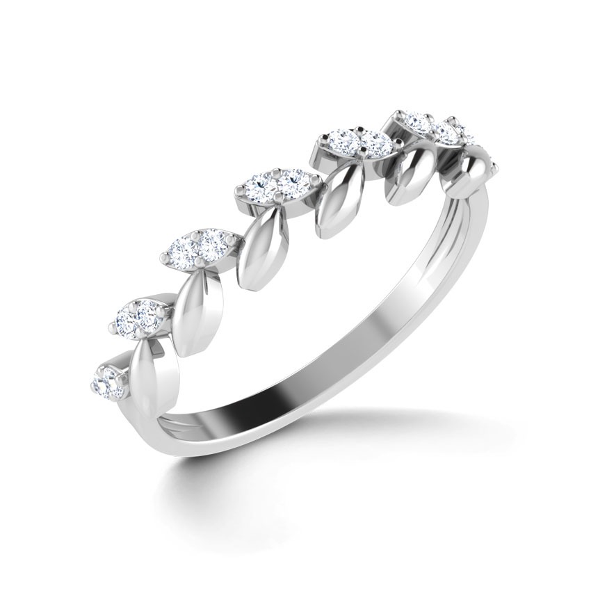 Floral Elegance Platinum Ring