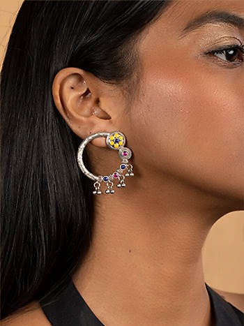 Phulwadi Work Studs in 925 Silver