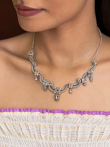 Anne Shirley Necklace in 925 Oxidised Silver