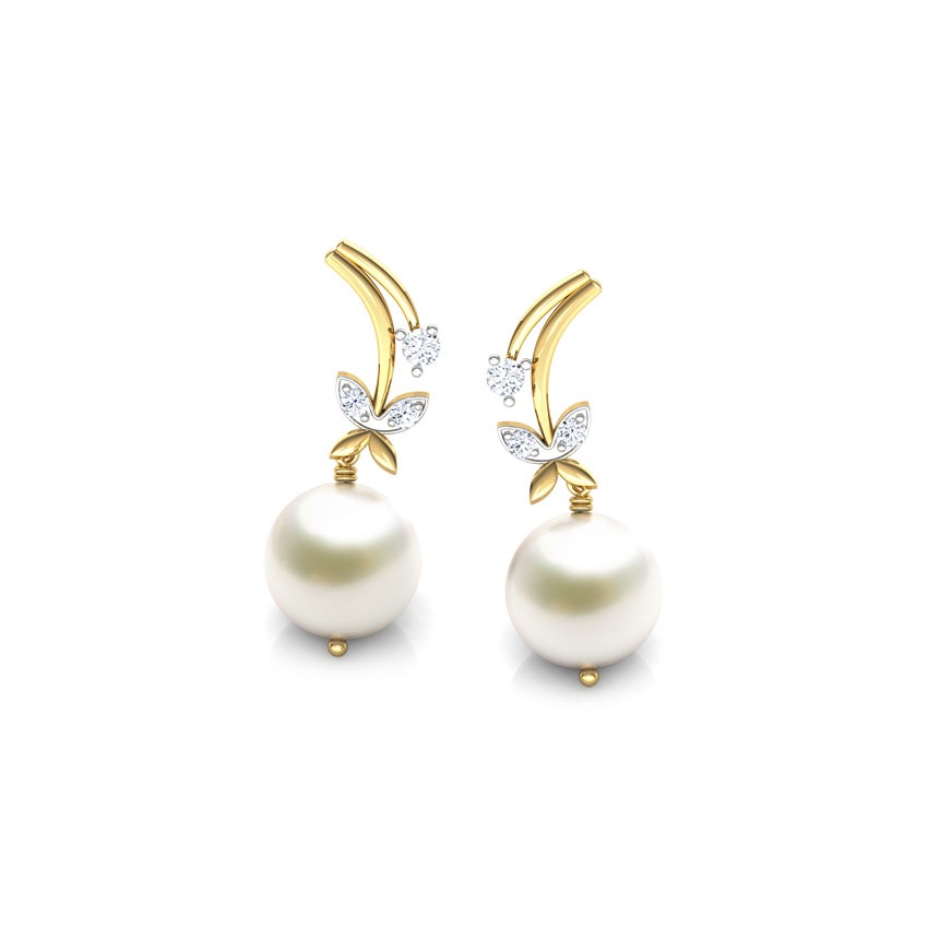 Winter Blossom Pearl Stud Earrings