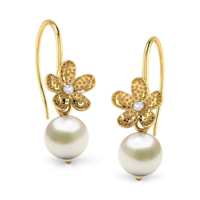 Floral Pearl Drop Earrings