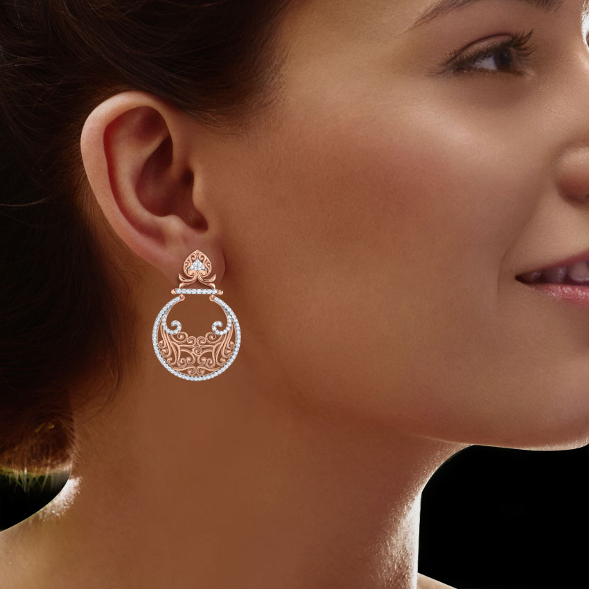 Fulki Filigree Diamond Chand Bali
