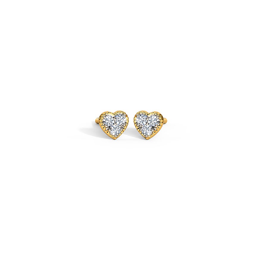 Petite Heart Kids' Diamond Earrings