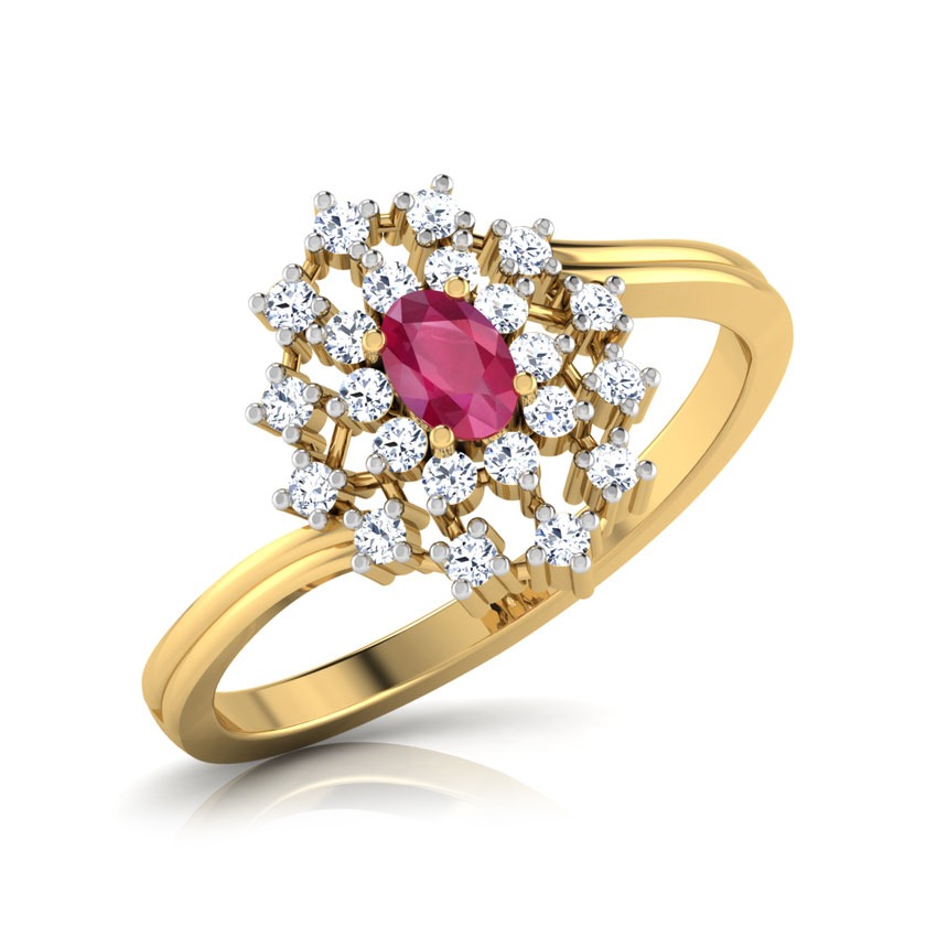 Kapittha Oval Ruby Diamond Ring