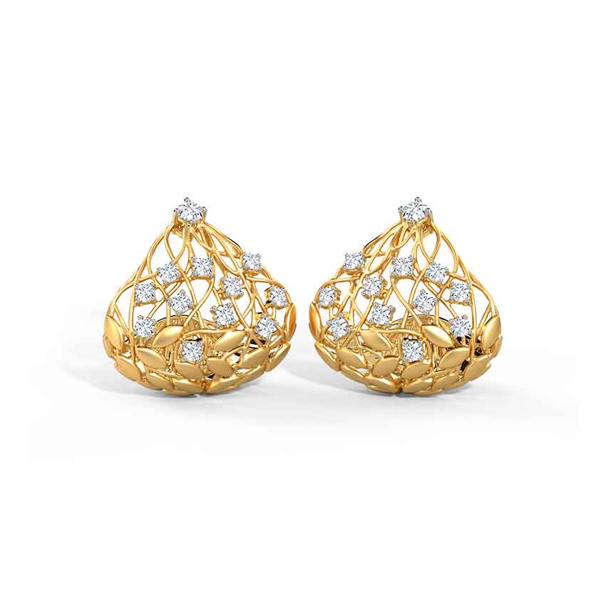 Batino Root Diamond Hoop Earrings