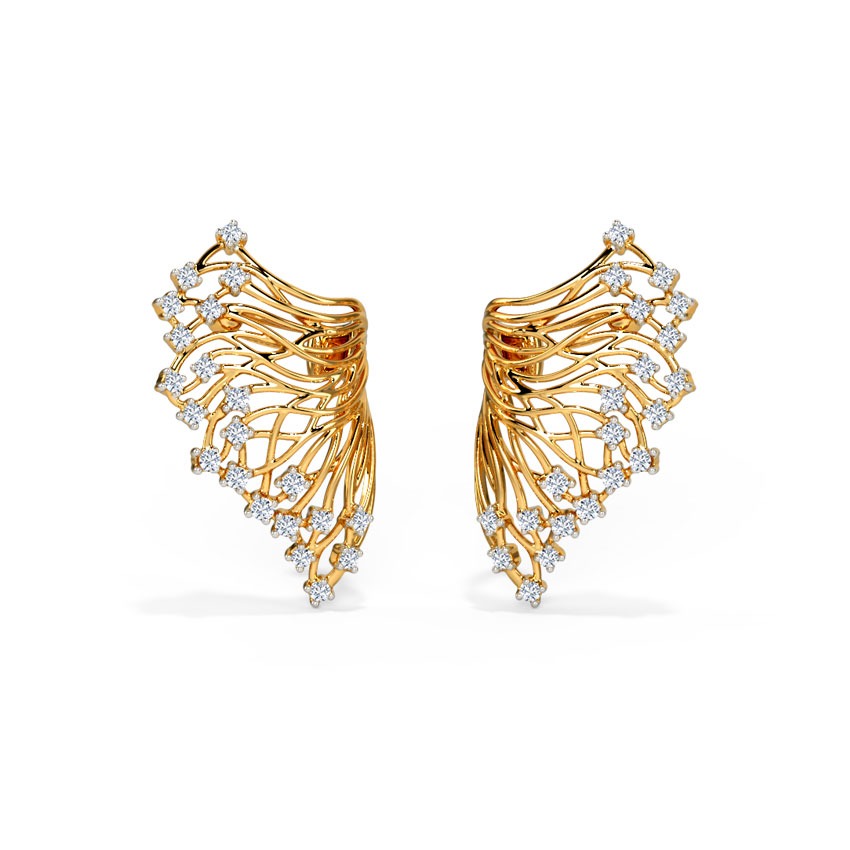 Alder Root Diamond Stud Earrings