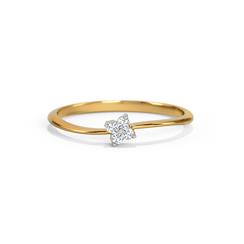 Simple Mrignaini Gold Diamond Ring