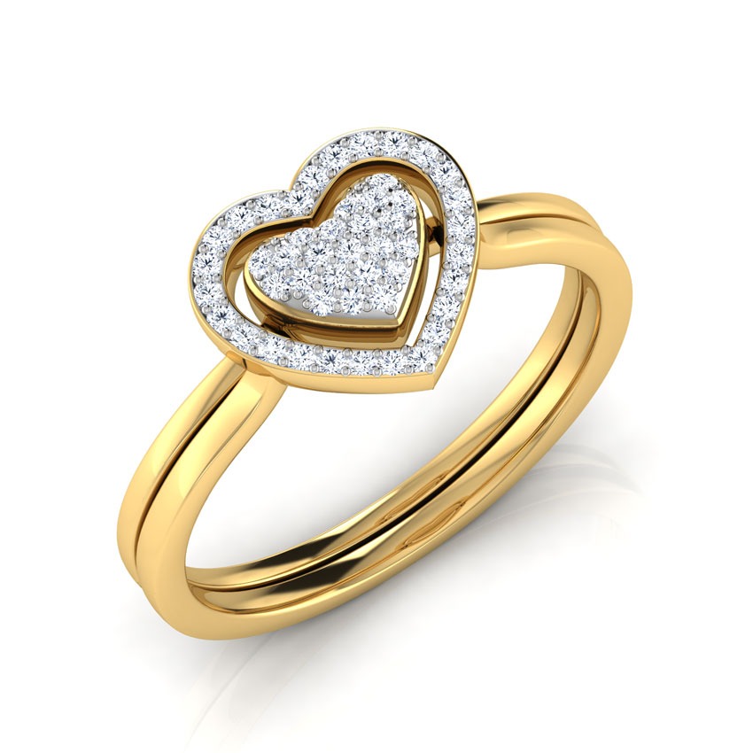 Tyra Heart Ripple 3 in 1 Diamond Ring