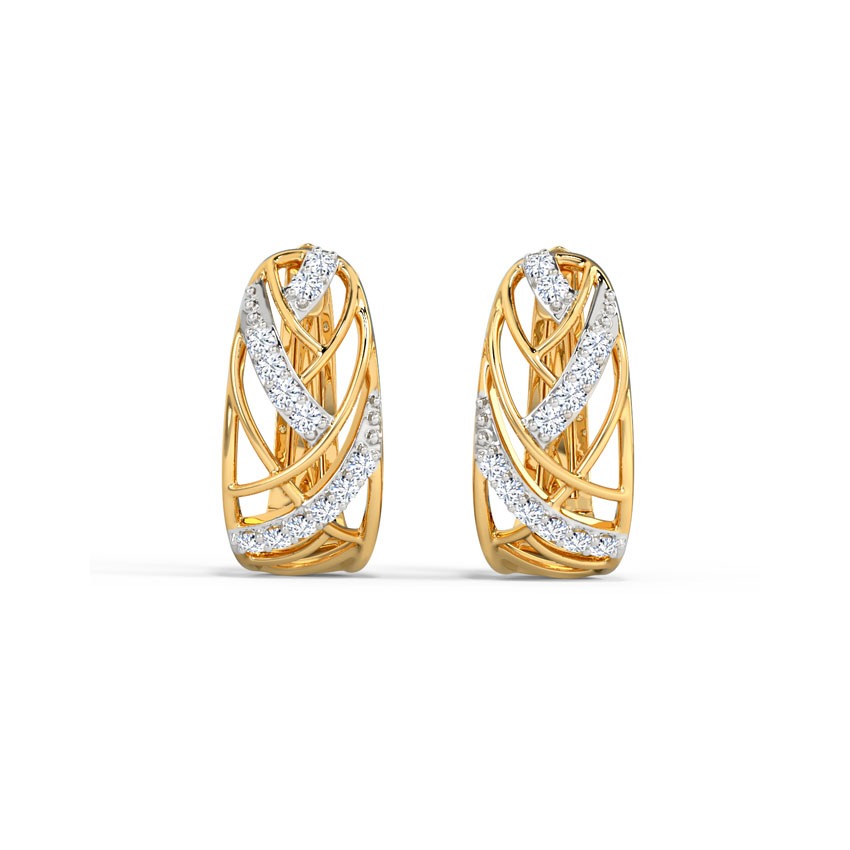 Kenna Weave Diamond Hoop Earrings