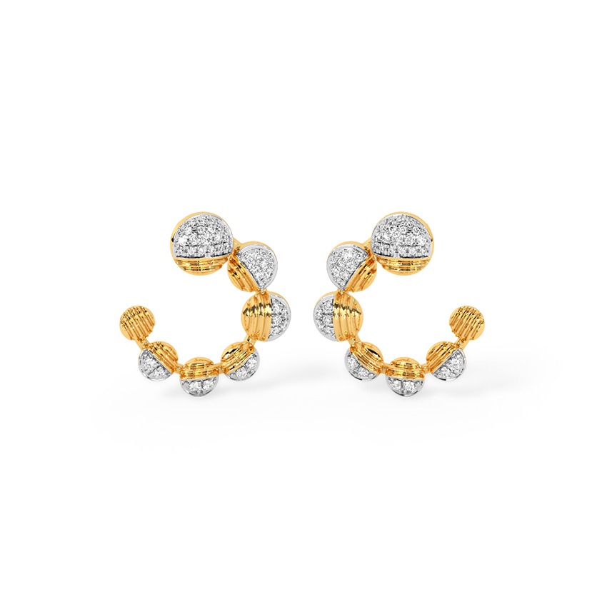 Comet Shadow Diamond Hoop Earrings