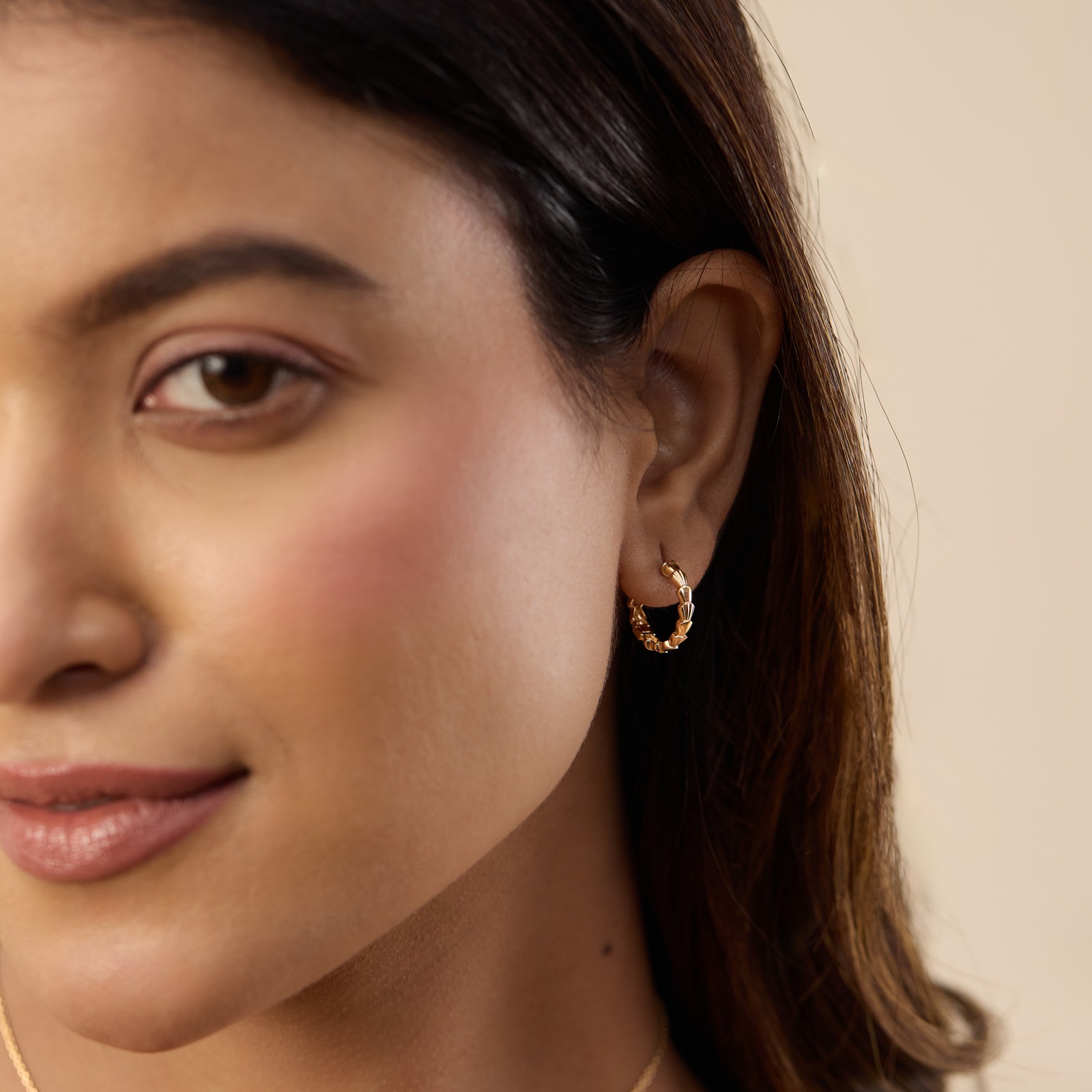 Textured Shine Gold Hoop Earrings