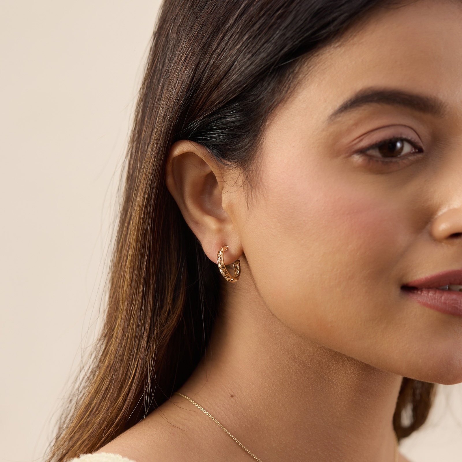 Glam Curve Gold Hoop Earrings