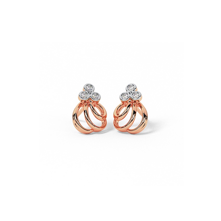Delicate Posy Diamond Stud Earrings