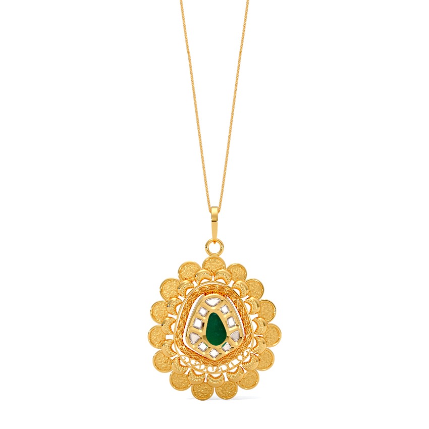 Glorious Kundan 22KT Gemstone Pendant