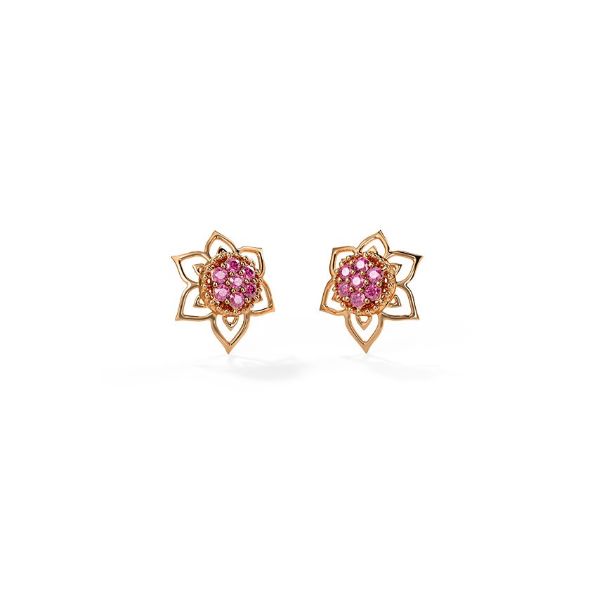 Starry Floral Gemstone Stud Earrings