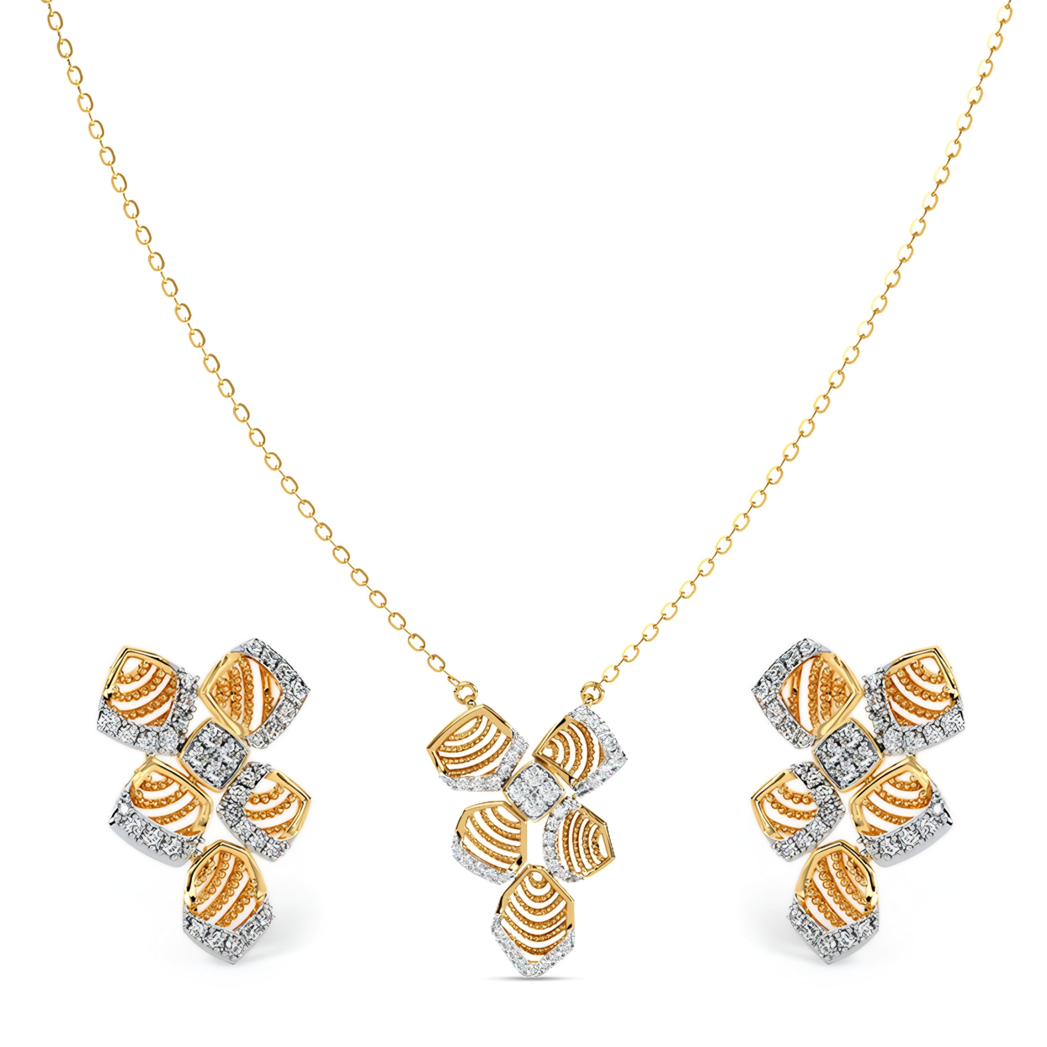 Celestial Streaks Diamond Necklase Set
