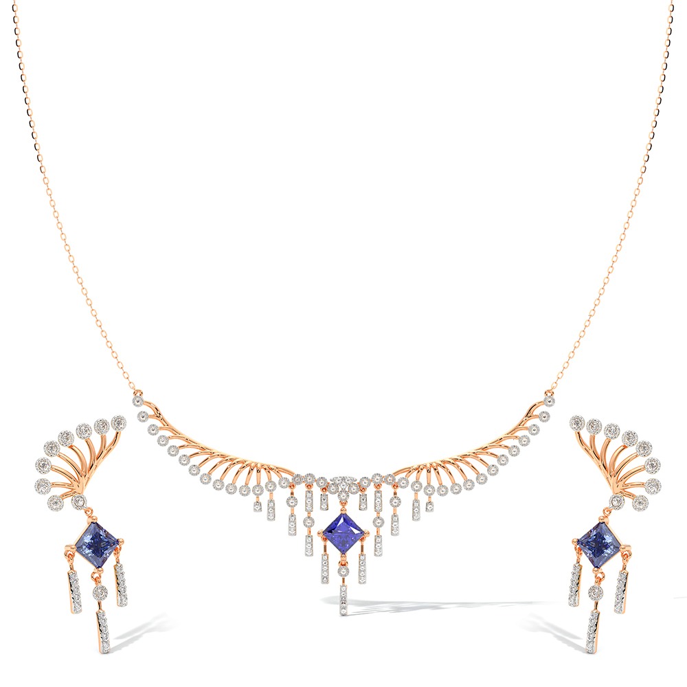 Blue Mirage Gemstone Necklace Set