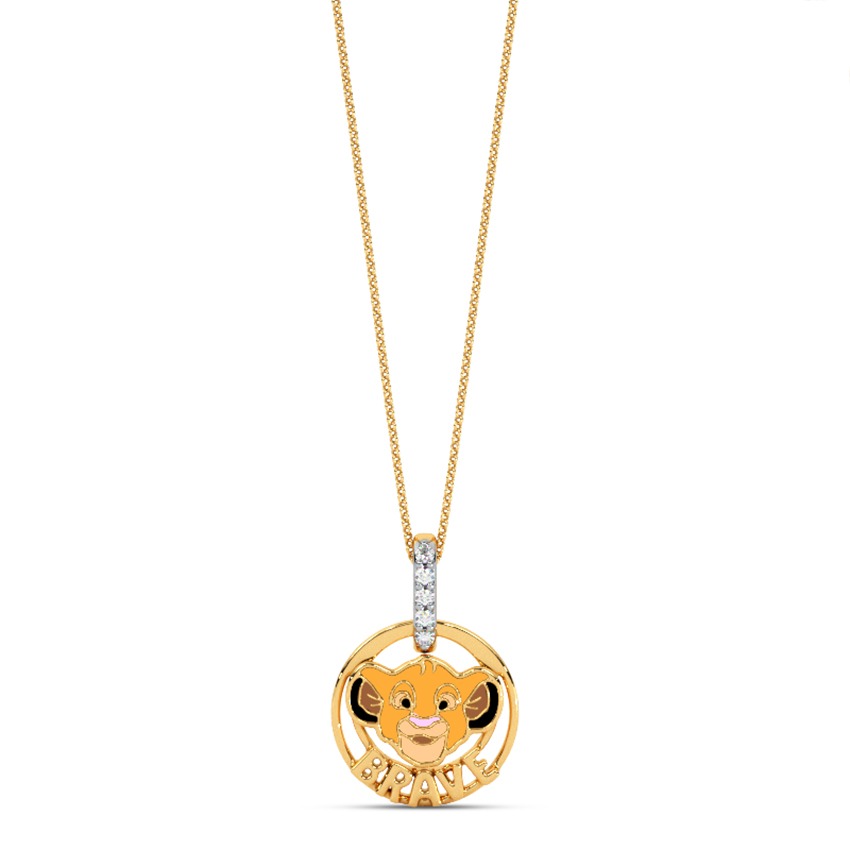 Disney's Lion King Brave Simba Diamond Pendant