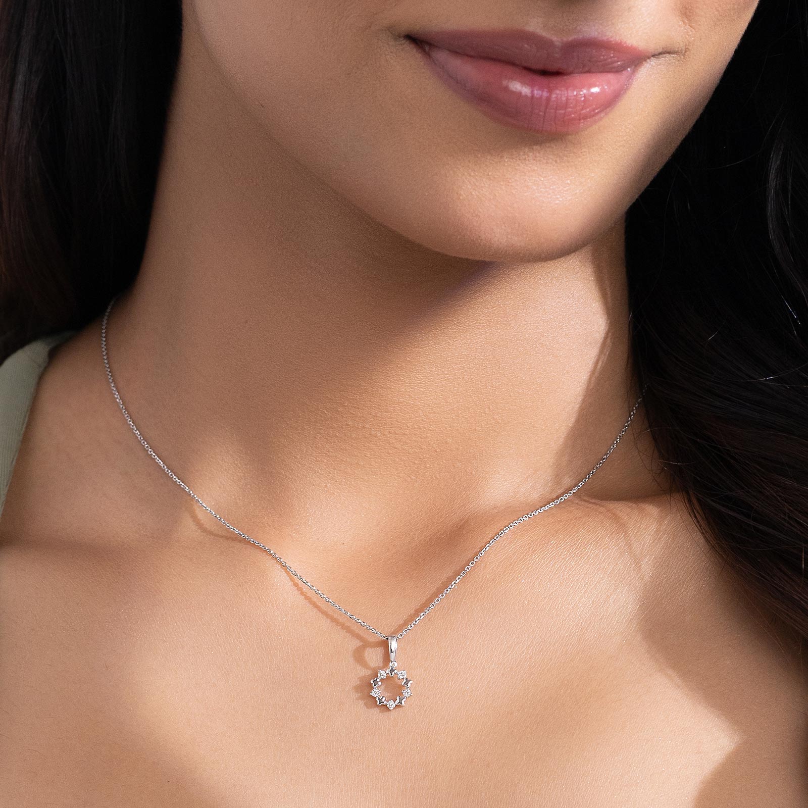 Power 925 Silver Diamond Necklace