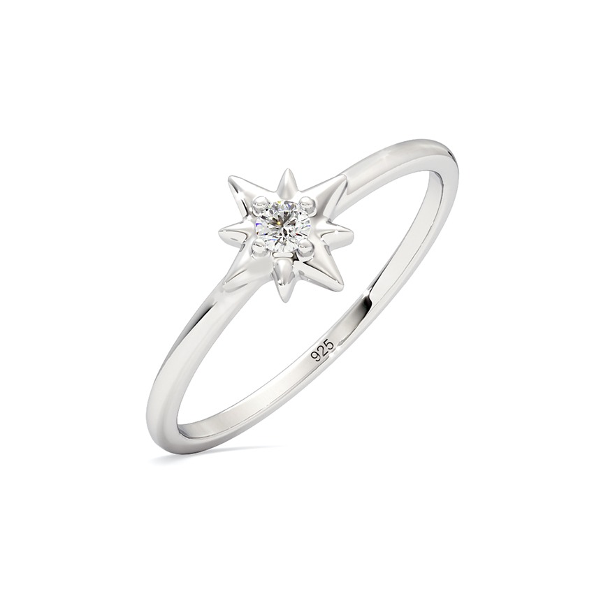 Competent 925 Silver Diamond Ring