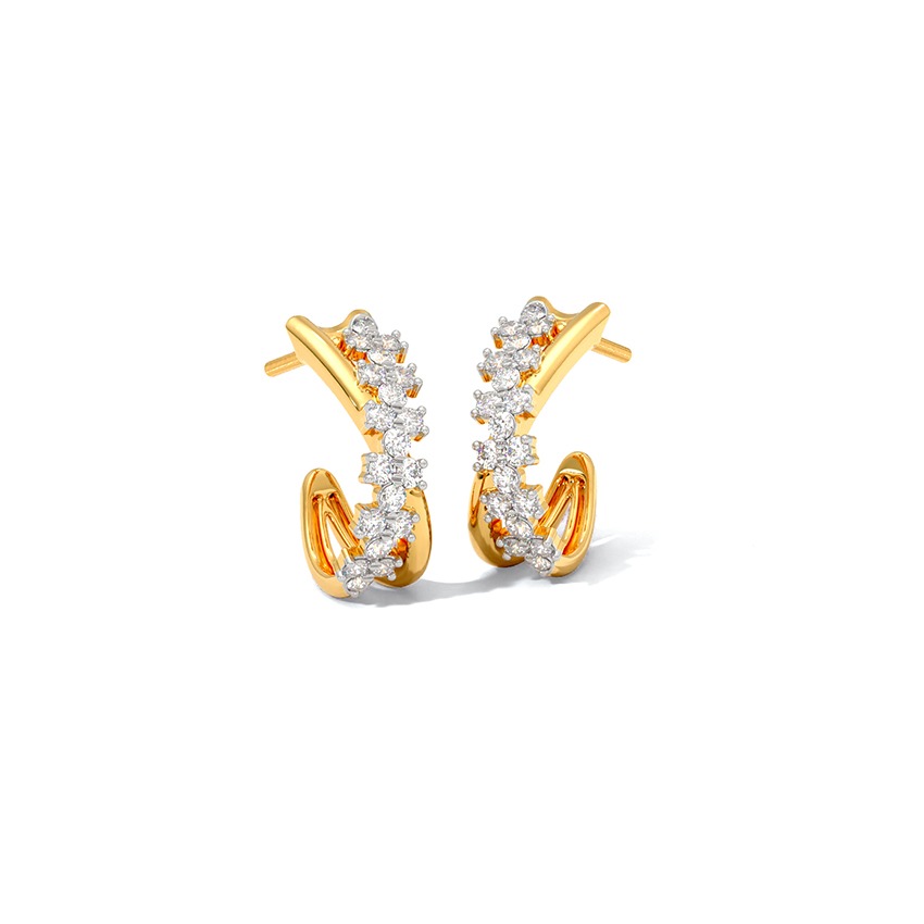 Interwined Sparkle Diamond Hoop Earrings