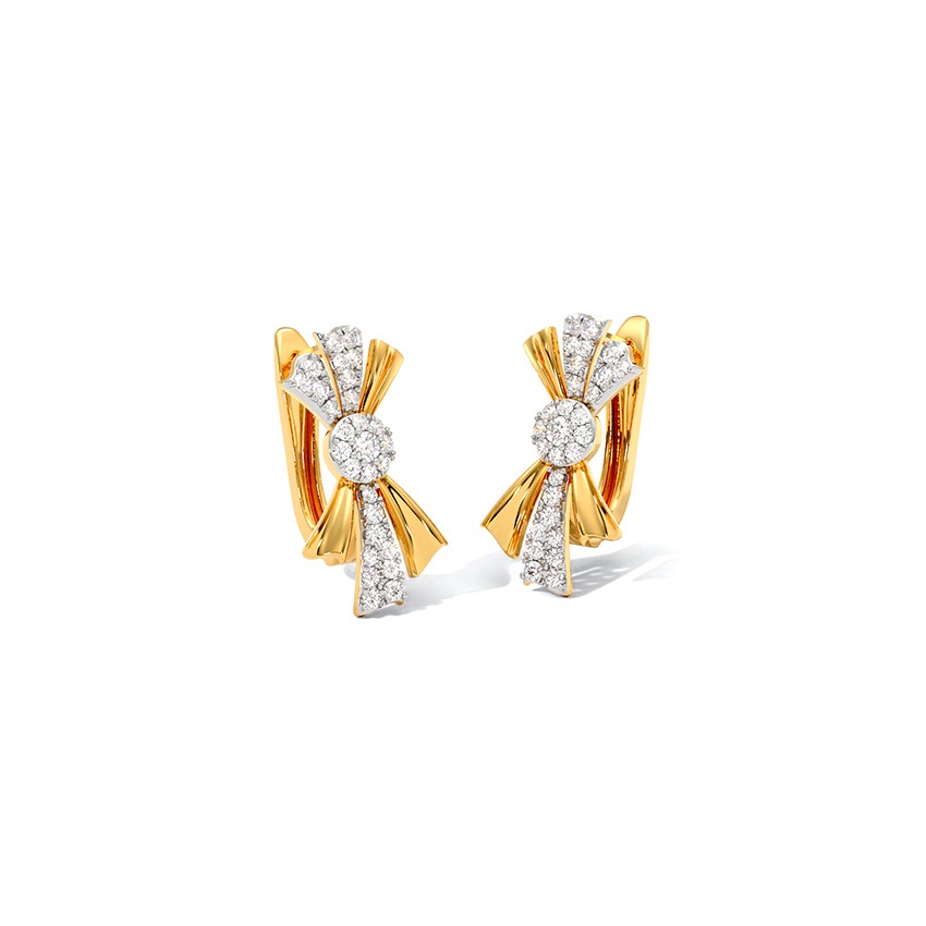 Cross Glint Diamond Hoop Earrings