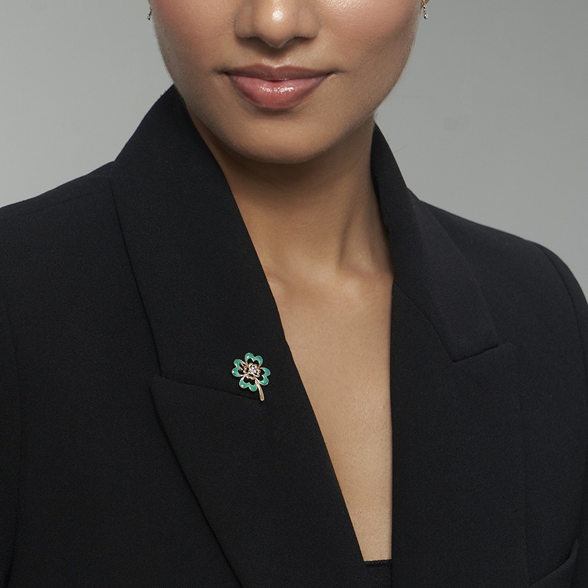 Clover Diamond Convertible Brooch Pendant