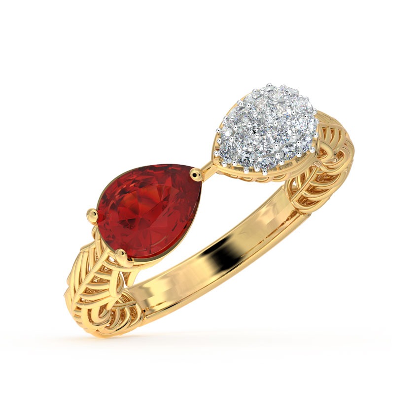 Pear Mesh Diamond Ring